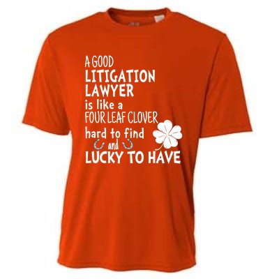 A Good Litigation Lawyer Is Like A 4 Leaf Clover St Patricks Gift Cooling Performance Crew T-Shirt