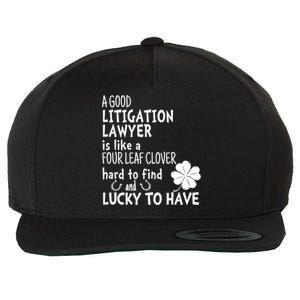 A Good Litigation Lawyer Is Like A 4 Leaf Clover St Patricks Gift Wool Snapback Cap