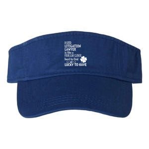 A Good Litigation Lawyer Is Like A 4 Leaf Clover St Patricks Gift Valucap Bio-Washed Visor