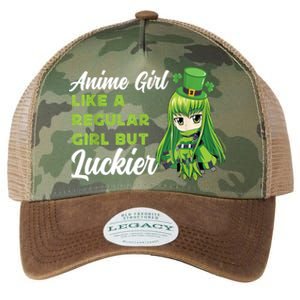 Anime Girl Like A Regular Girl But Luckier St Patrick's Day Legacy Tie Dye Trucker Hat