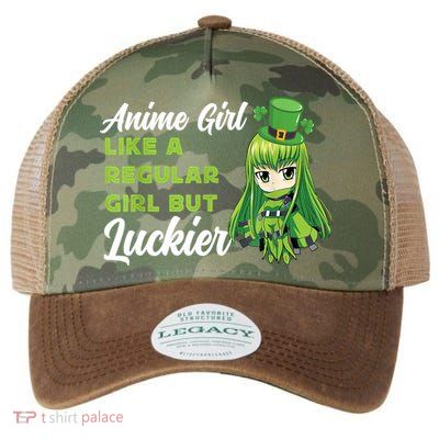 Anime Girl Like A Regular Girl But Luckier St Patrick's Day Legacy Tie Dye Trucker Hat