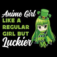 Anime Girl Like A Regular Girl But Luckier St Patrick's Day Impact Tech Backpack