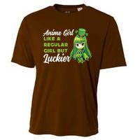 Anime Girl Like A Regular Girl But Luckier St Patrick's Day Cooling Performance Crew T-Shirt