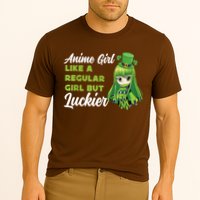 Anime Girl Like A Regular Girl But Luckier St Patrick's Day Cooling Performance Crew T-Shirt