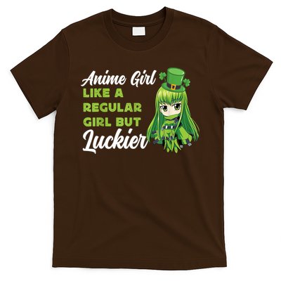Anime Girl Like A Regular Girl But Luckier St Patrick's Day T-Shirt