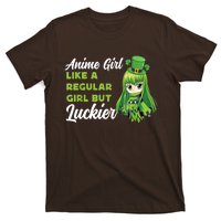 Anime Girl Like A Regular Girl But Luckier St Patrick's Day T-Shirt