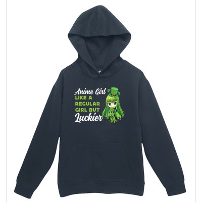 Anime Girl Like A Regular Girl But Luckier St Patrick's Day Urban Pullover Hoodie