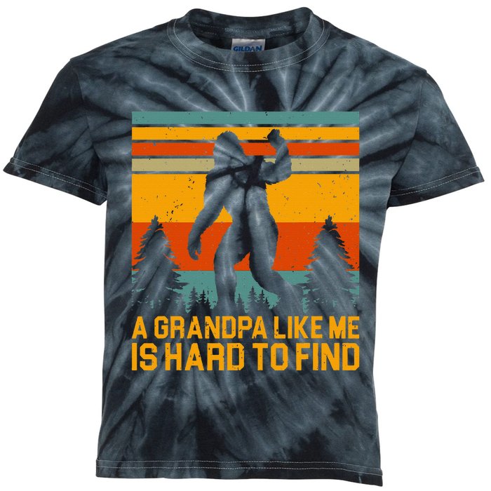 A Grandpa Like Me Is Hard To Find Bigfoot Grandpa Design Kids Tie-Dye T-Shirt