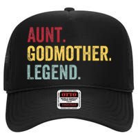 Aunt Godmother Legend Retro Vintage Funny Auntie Mothers Day High Crown Mesh Back Trucker Hat