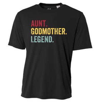 Aunt Godmother Legend Retro Vintage Funny Auntie Mothers Day Cooling Performance Crew T-Shirt