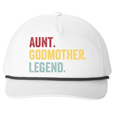 Aunt Godmother Legend Retro Vintage Funny Auntie Mothers Day Snapback Five-Panel Rope Hat