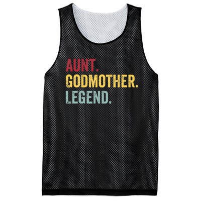 Aunt Godmother Legend Retro Vintage Funny Auntie Mothers Day Mesh Reversible Basketball Jersey Tank