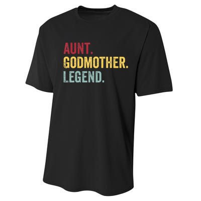 Aunt Godmother Legend Retro Vintage Funny Auntie Mothers Day Performance Sprint T-Shirt