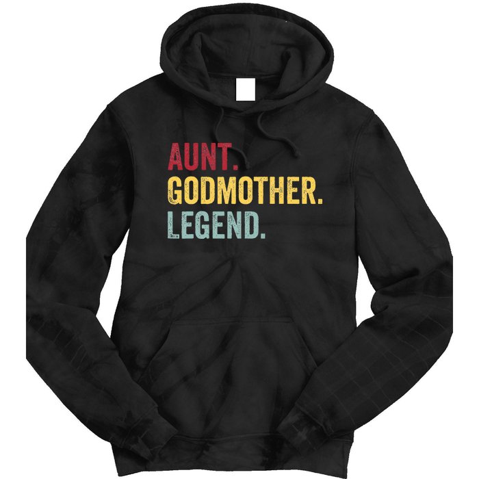 Aunt Godmother Legend Retro Vintage Funny Auntie Mothers Day Tie Dye Hoodie