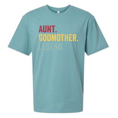 Aunt Godmother Legend Retro Vintage Funny Auntie Mothers Day Sueded Cloud Jersey T-Shirt