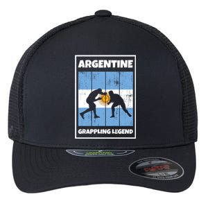 Argentine Grappling Legend With Flag For Argentina Grappling Funny Gift Flexfit Unipanel Trucker Cap