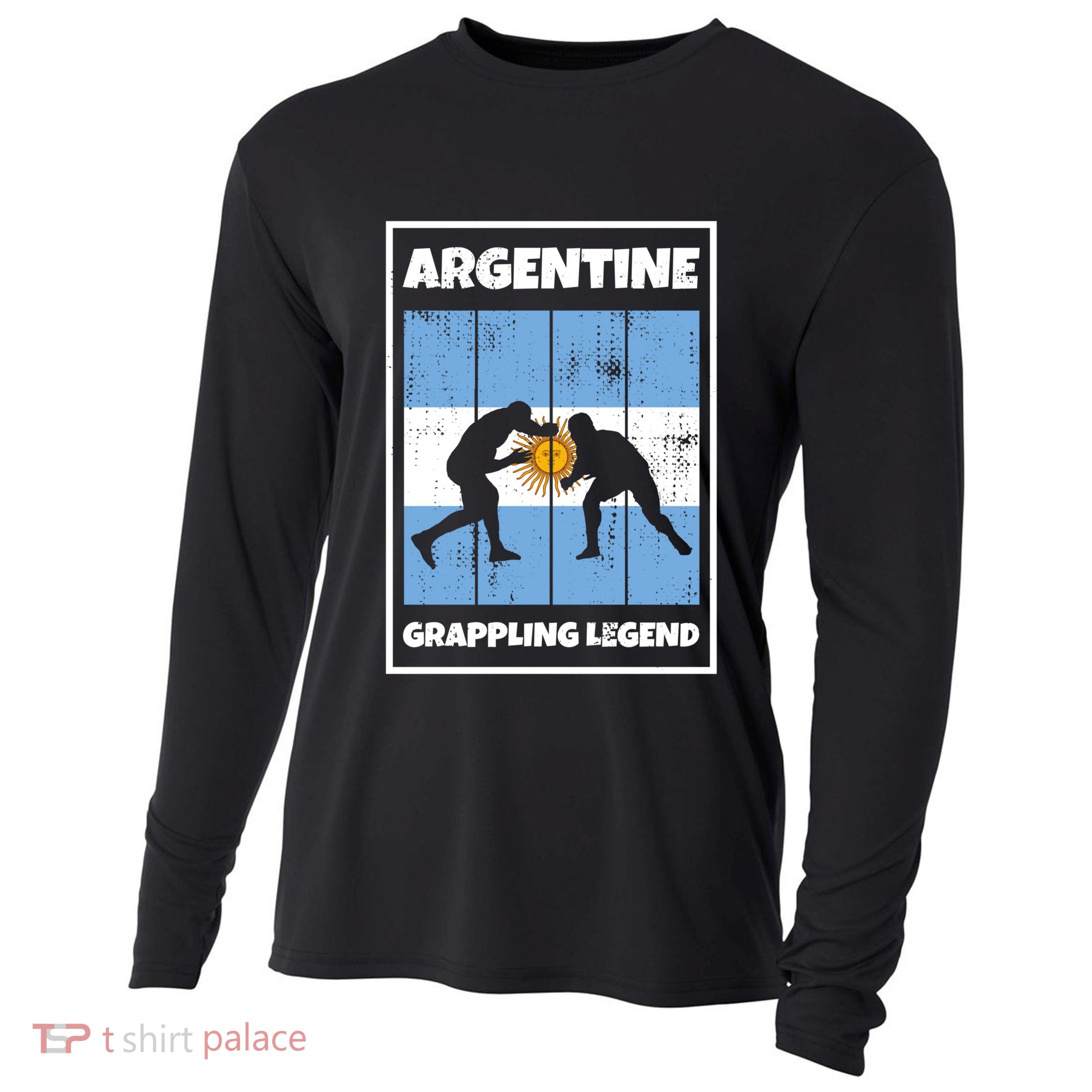 Argentine Grappling Legend With Flag For Argentina Grappling Funny Gift Cooling Performance Long Sleeve Crew