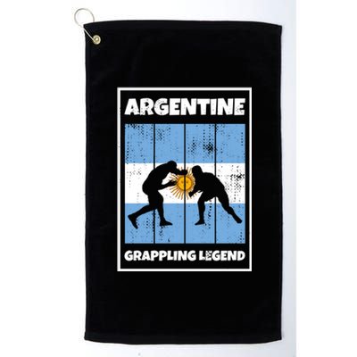 Argentine Grappling Legend With Flag For Argentina Grappling Funny Gift Platinum Collection Golf Towel