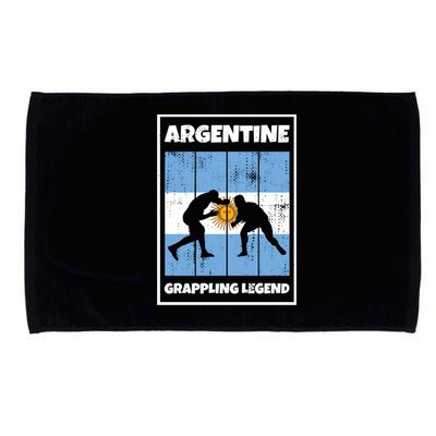 Argentine Grappling Legend With Flag For Argentina Grappling Funny Gift Microfiber Hand Towel