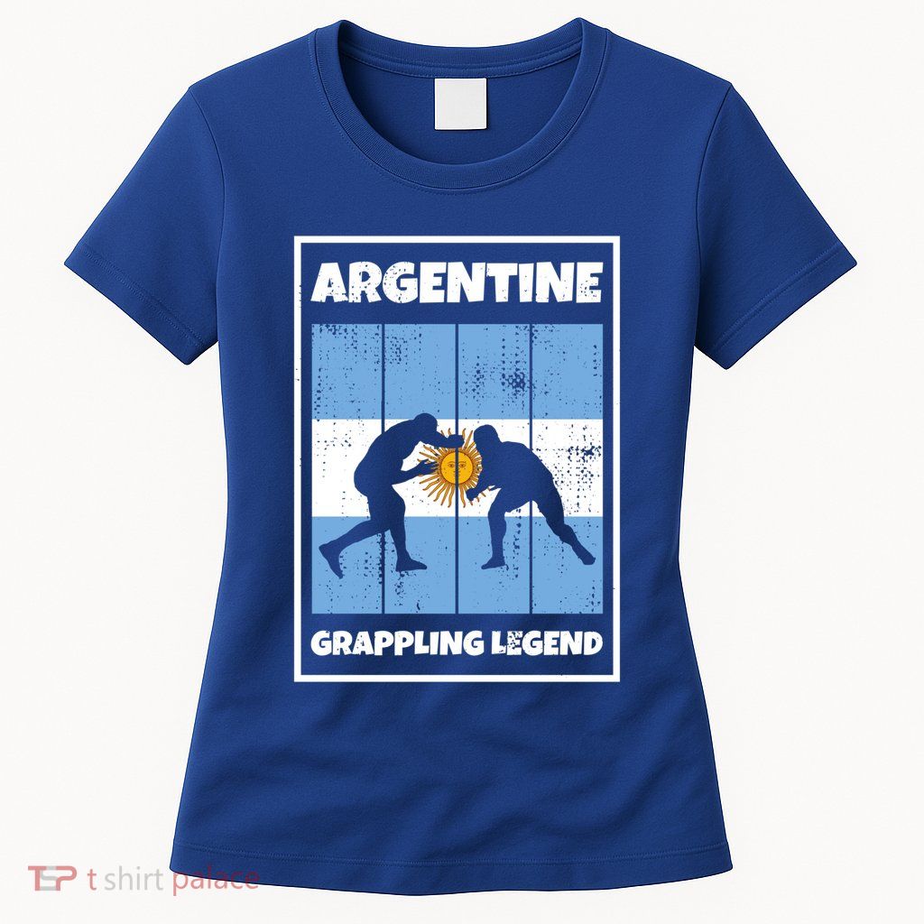 Argentine Grappling Legend With Flag For Argentina Grappling Funny Gift Womens T-Shirt