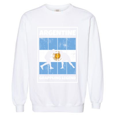 Argentine Grappling Legend With Flag For Argentina Grappling Funny Gift Garment-Dyed Sweatshirt