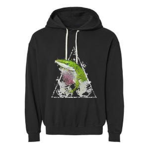 Anole Green Lizard Pet Anoles Reptile Smoke Garment-Dyed Fleece Hoodie