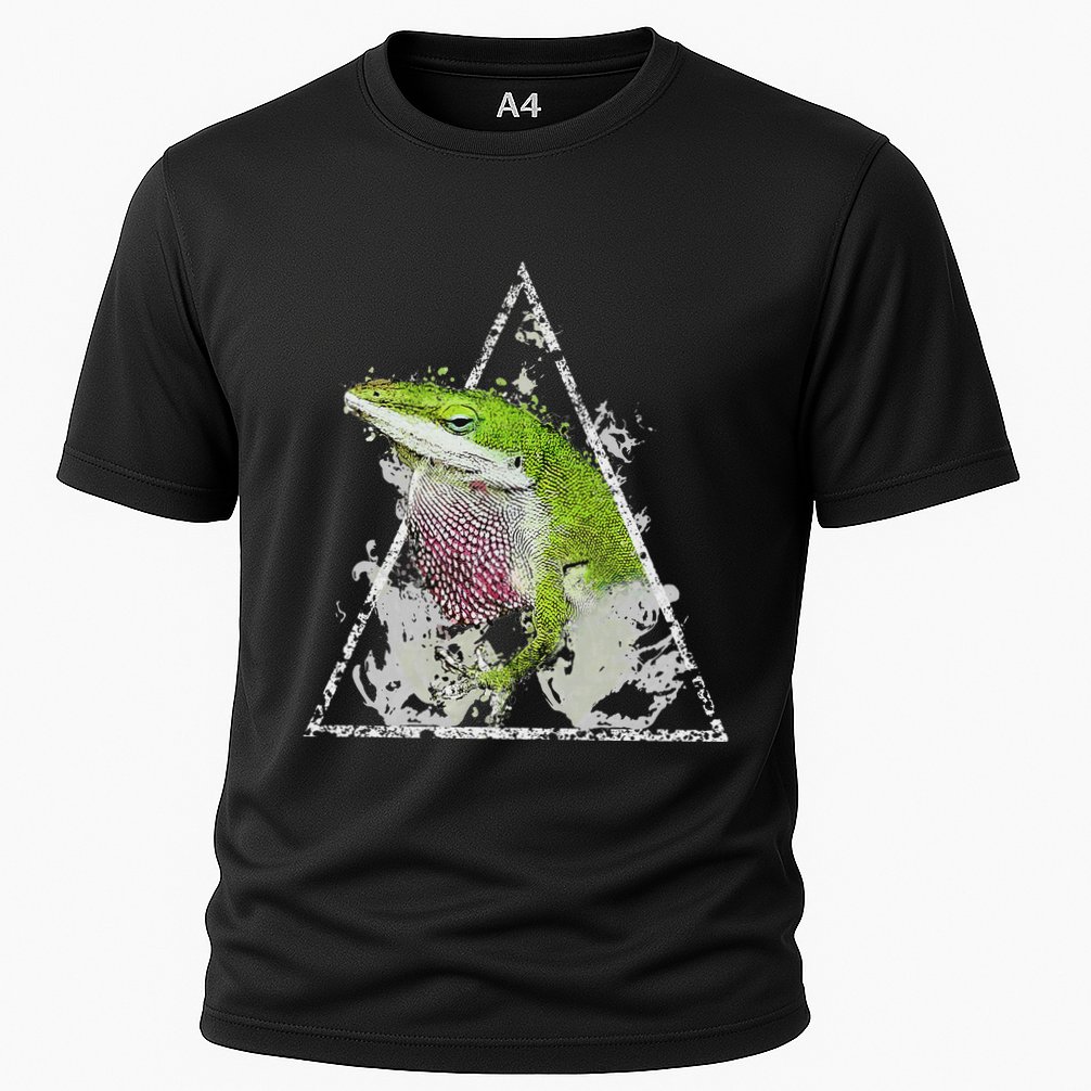 Anole Green Lizard Pet Anoles Reptile Smoke Cooling Performance Crew T-Shirt