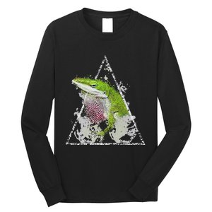 Anole Green Lizard Pet Anoles Reptile Smoke Long Sleeve Shirt