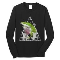 Anole Green Lizard Pet Anoles Reptile Smoke Long Sleeve Shirt