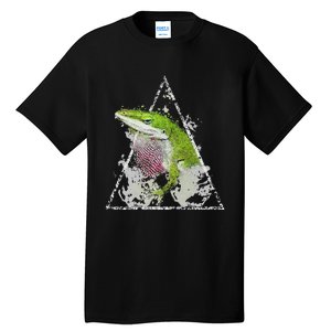 Anole Green Lizard Pet Anoles Reptile Smoke Tall T-Shirt