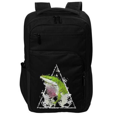 Anole Green Lizard Pet Anoles Reptile Smoke Impact Tech Backpack