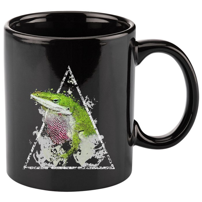 Anole Green Lizard Pet Anoles Reptile Smoke 11oz C Handle Ceramic Mug