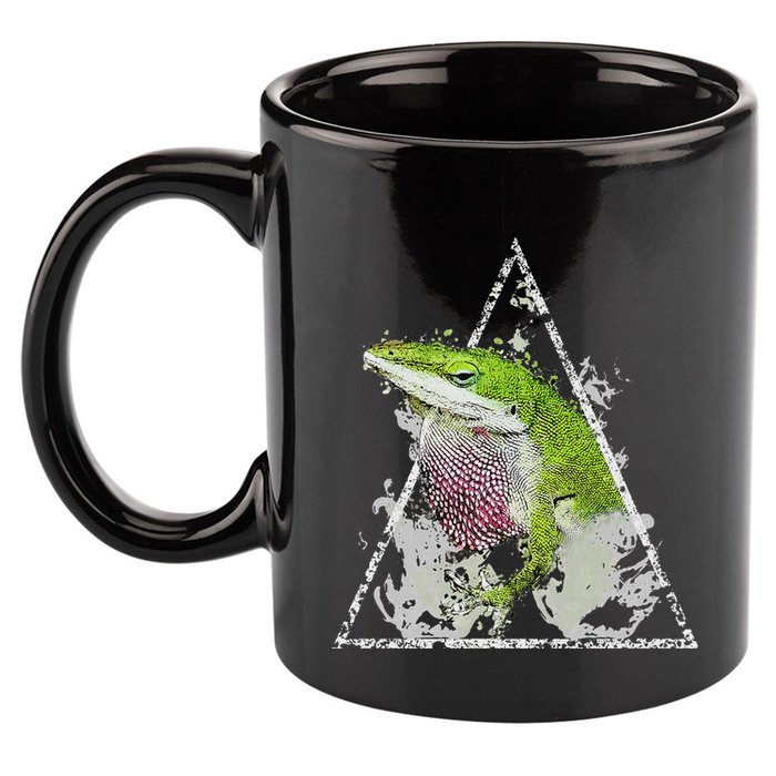 Anole Green Lizard Pet Anoles Reptile Smoke 11oz C Handle Ceramic Mug