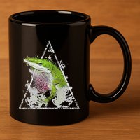 Anole Green Lizard Pet Anoles Reptile Smoke 11oz C Handle Ceramic Mug