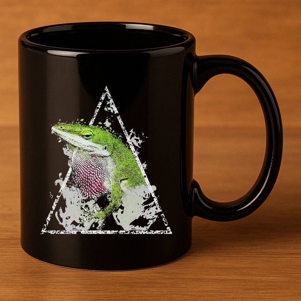 Anole Green Lizard Pet Anoles Reptile Smoke 11oz C Handle Ceramic Mug