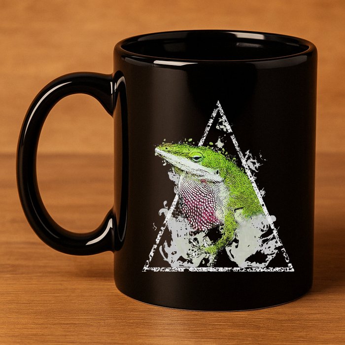Anole Green Lizard Pet Anoles Reptile Smoke 11oz C Handle Ceramic Mug