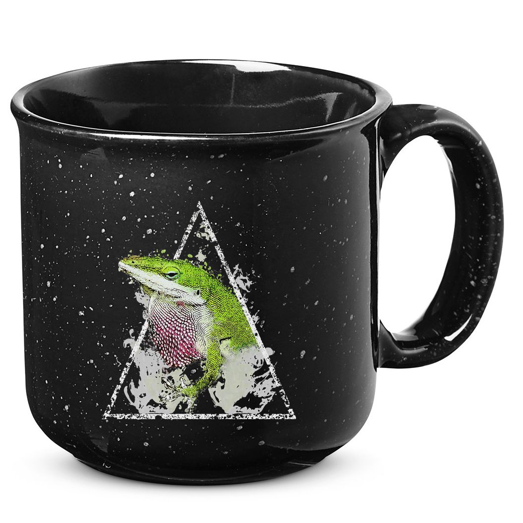 Anole Green Lizard Pet Anoles Reptile Smoke 15oz Campfire Ceramic Mug