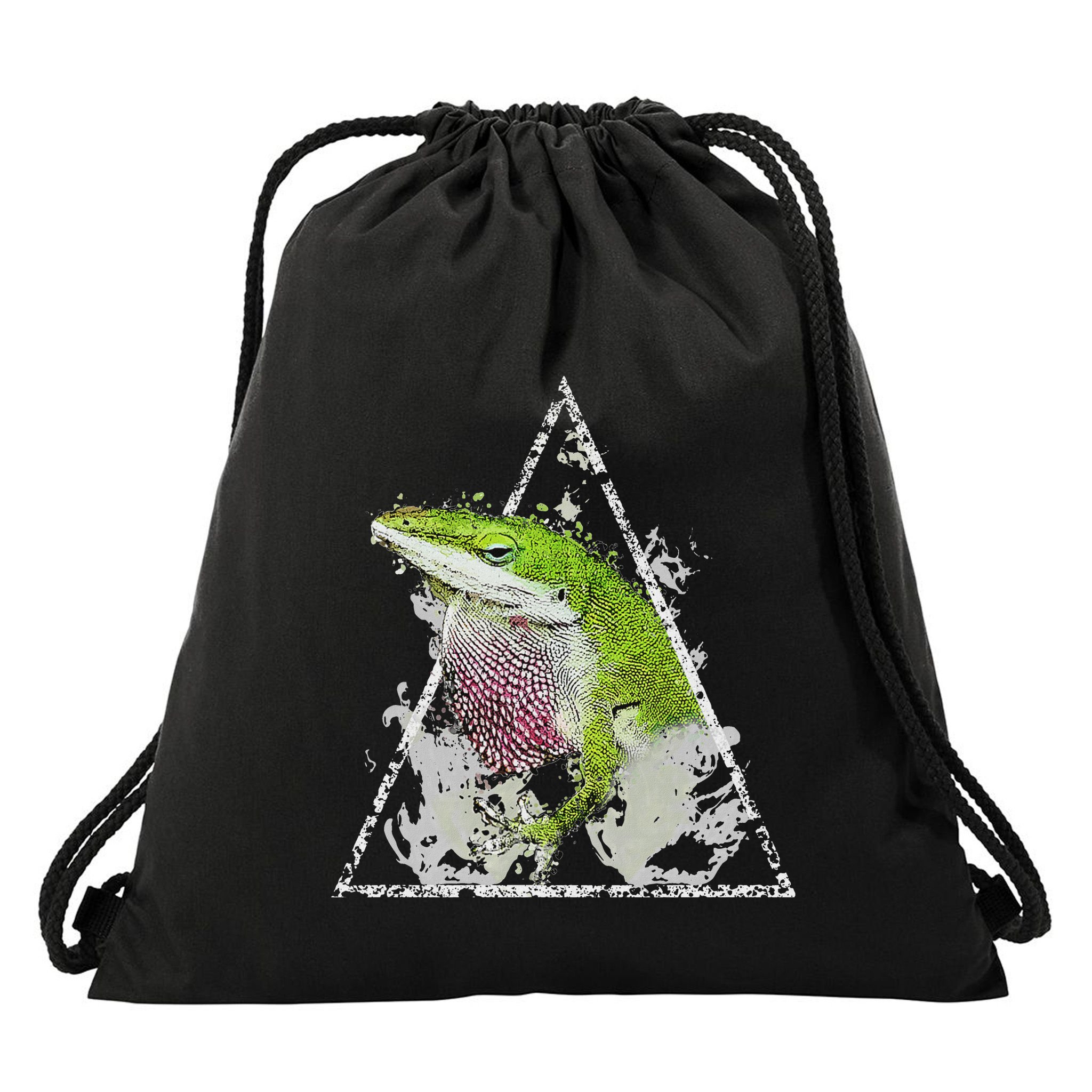 Anole Green Lizard Pet Anoles Reptile Smoke Drawstring Bag