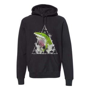 Anole Green Lizard Pet Anoles Reptile Smoke Premium Hoodie