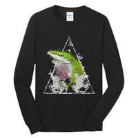 Anole Green Lizard Pet Anoles Reptile Smoke Tall Long Sleeve T-Shirt