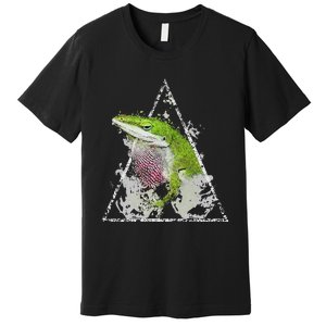 Anole Green Lizard Pet Anoles Reptile Smoke Premium T-Shirt