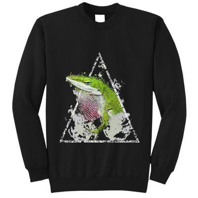 Anole Green Lizard Pet Anoles Reptile Smoke Tall Sweatshirt