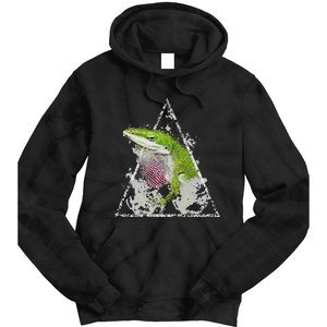 Anole Green Lizard Pet Anoles Reptile Smoke Tie Dye Hoodie