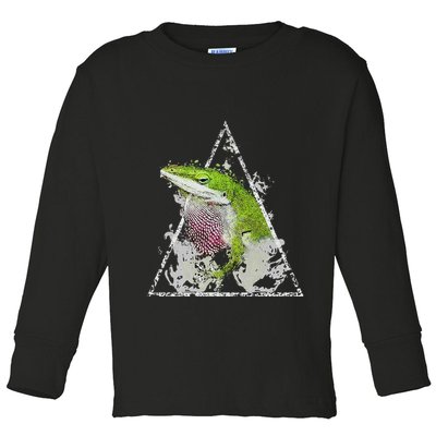 Anole Green Lizard Pet Anoles Reptile Smoke Toddler Long Sleeve Shirt
