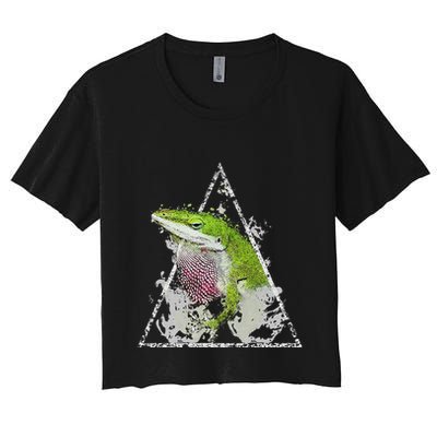 Anole Green Lizard Pet Anoles Reptile Smoke Crop Top