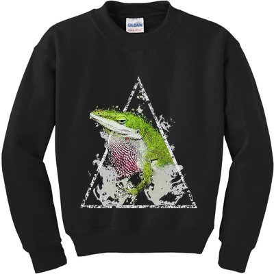 Anole Green Lizard Pet Anoles Reptile Smoke Kids Sweatshirt