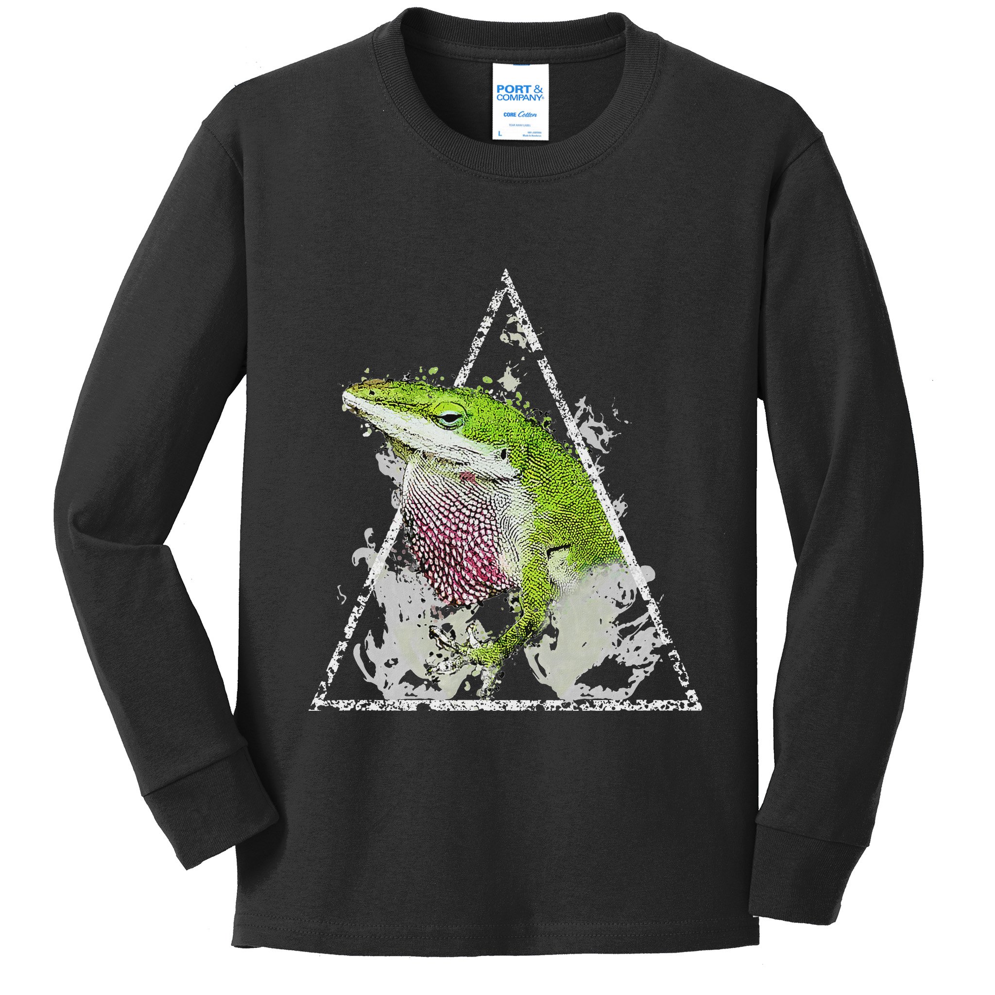 Anole Green Lizard Pet Anoles Reptile Smoke Kids Long Sleeve Shirt