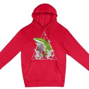 Anole Green Lizard Pet Anoles Reptile Smoke Premium Pullover Hoodie