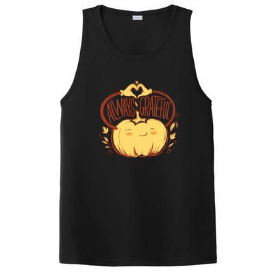 Always Grateful L Cute Happy Pumpkin Thanksgiving Quote Gift PosiCharge Competitor Tank