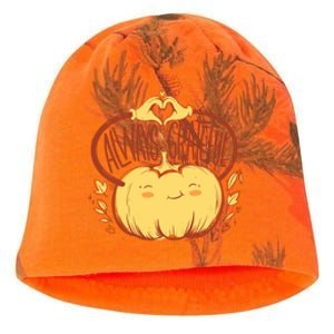 Always Grateful L Cute Happy Pumpkin Thanksgiving Quote Gift Kati - Camo Knit Beanie